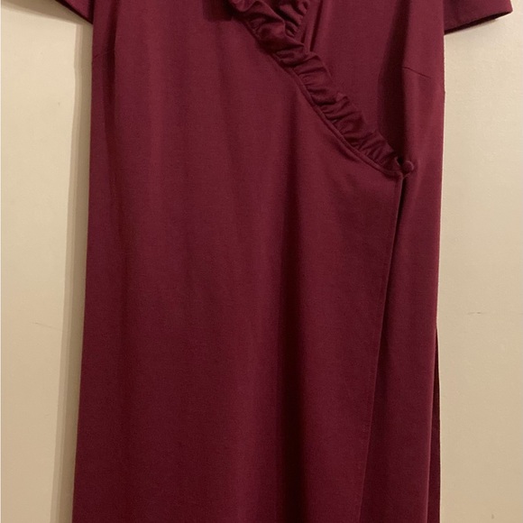 SALE❗️Lane Bryant Women’s Plus Size 16 Midi Wrap Dress / Burgundy Wine / EUC - Picture 7 of 9